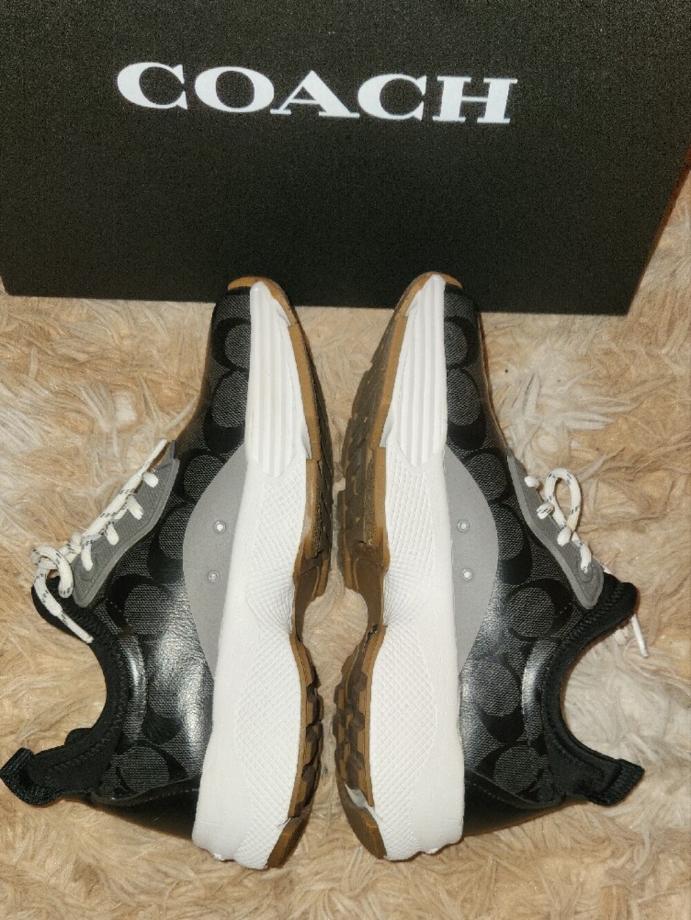 Coach Black and Gray Signature Sneaker - Picture 4 of 5